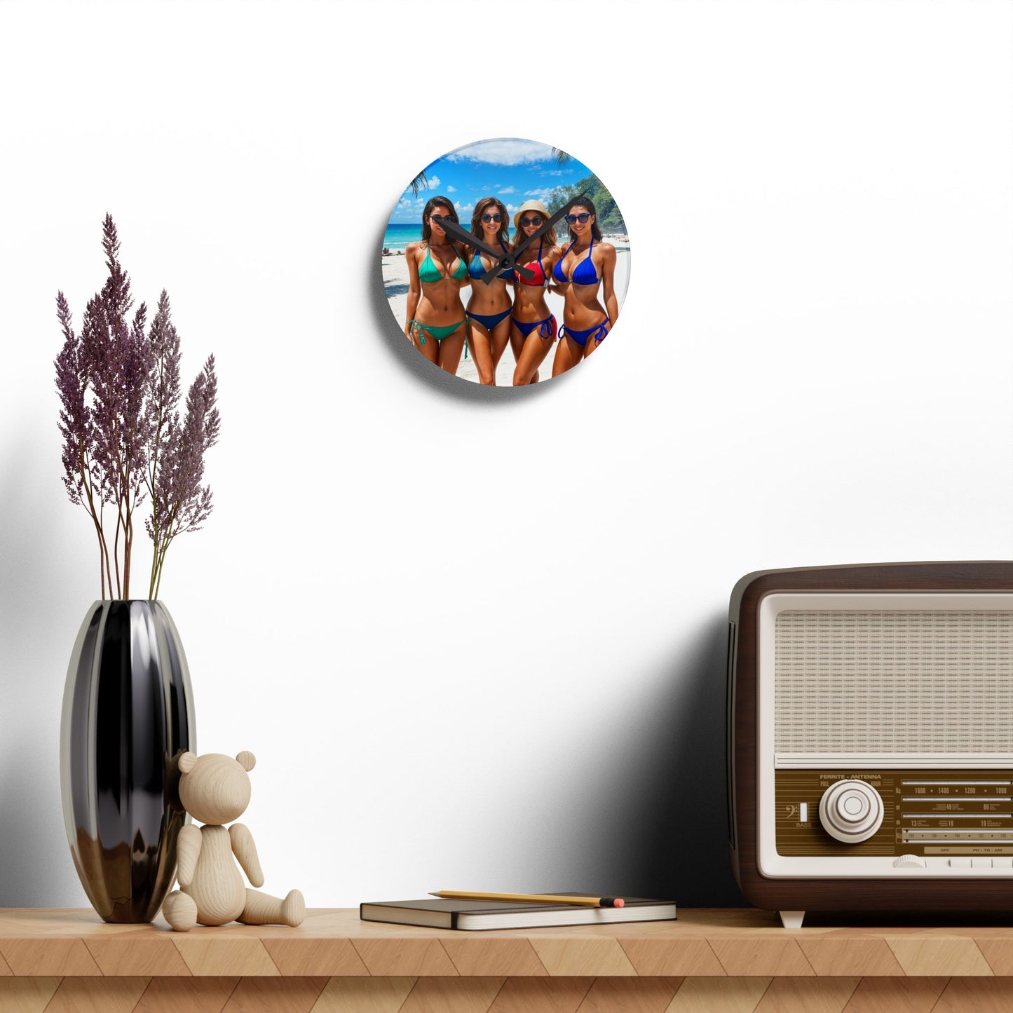 Acrylic Wall Clock calendar girls