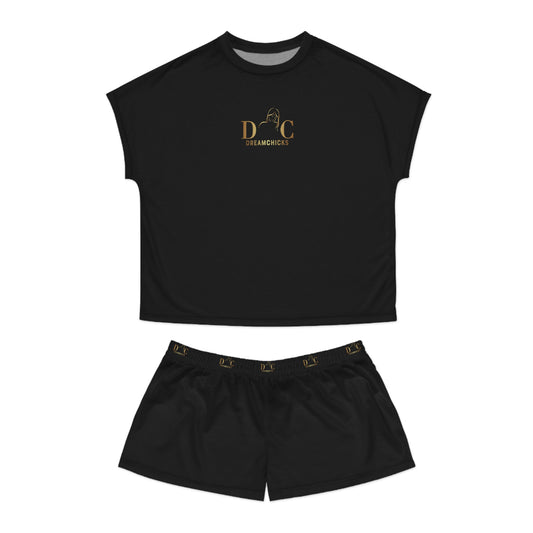 Women's Short Pajama Set DC black-gold