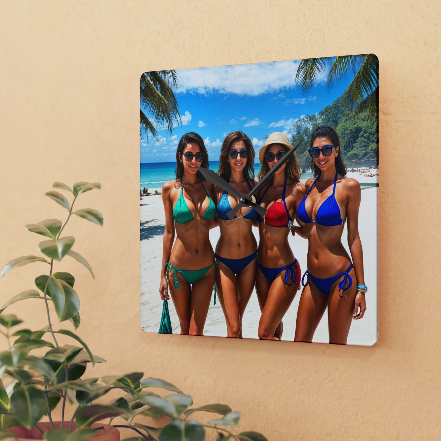 Acrylic Wall Clock calendar girls