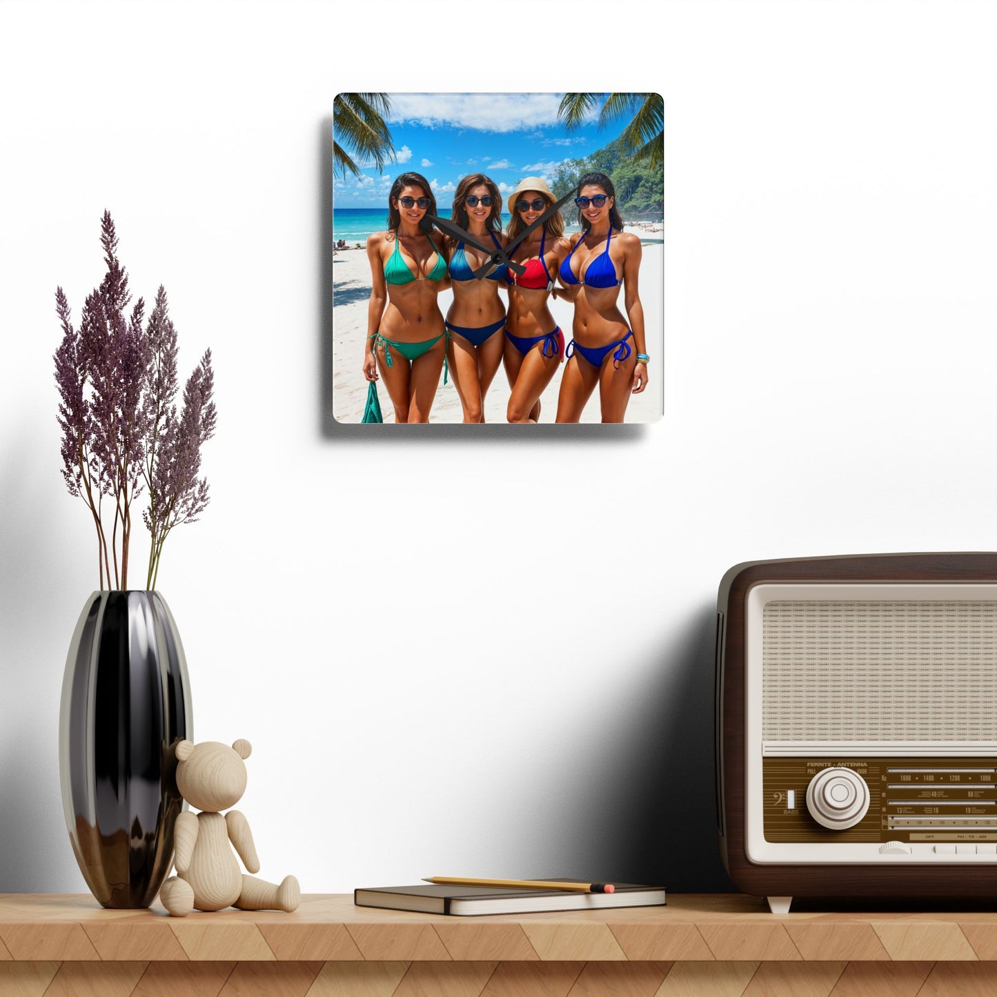 Acrylic Wall Clock calendar girls