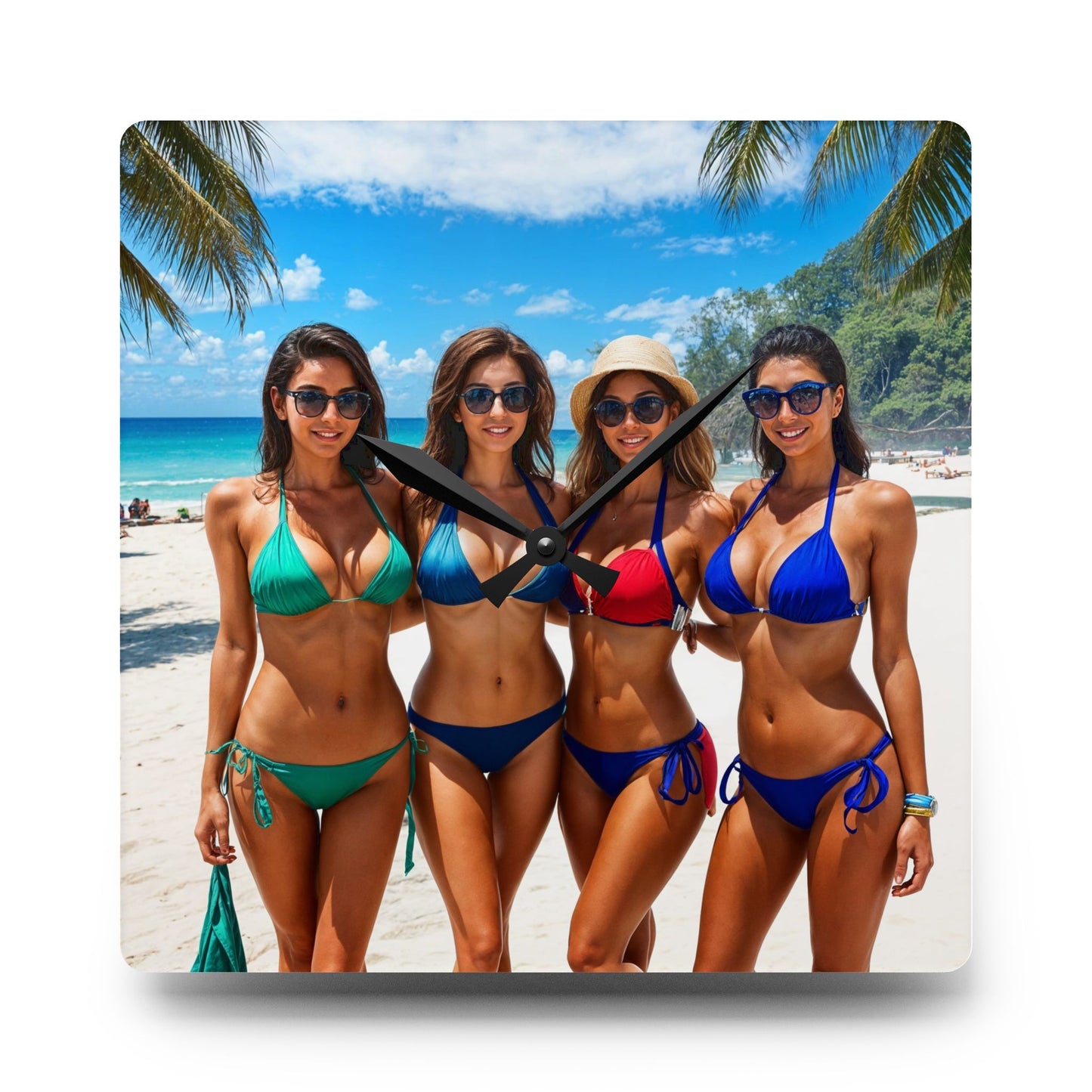 Acrylic Wall Clock calendar girls