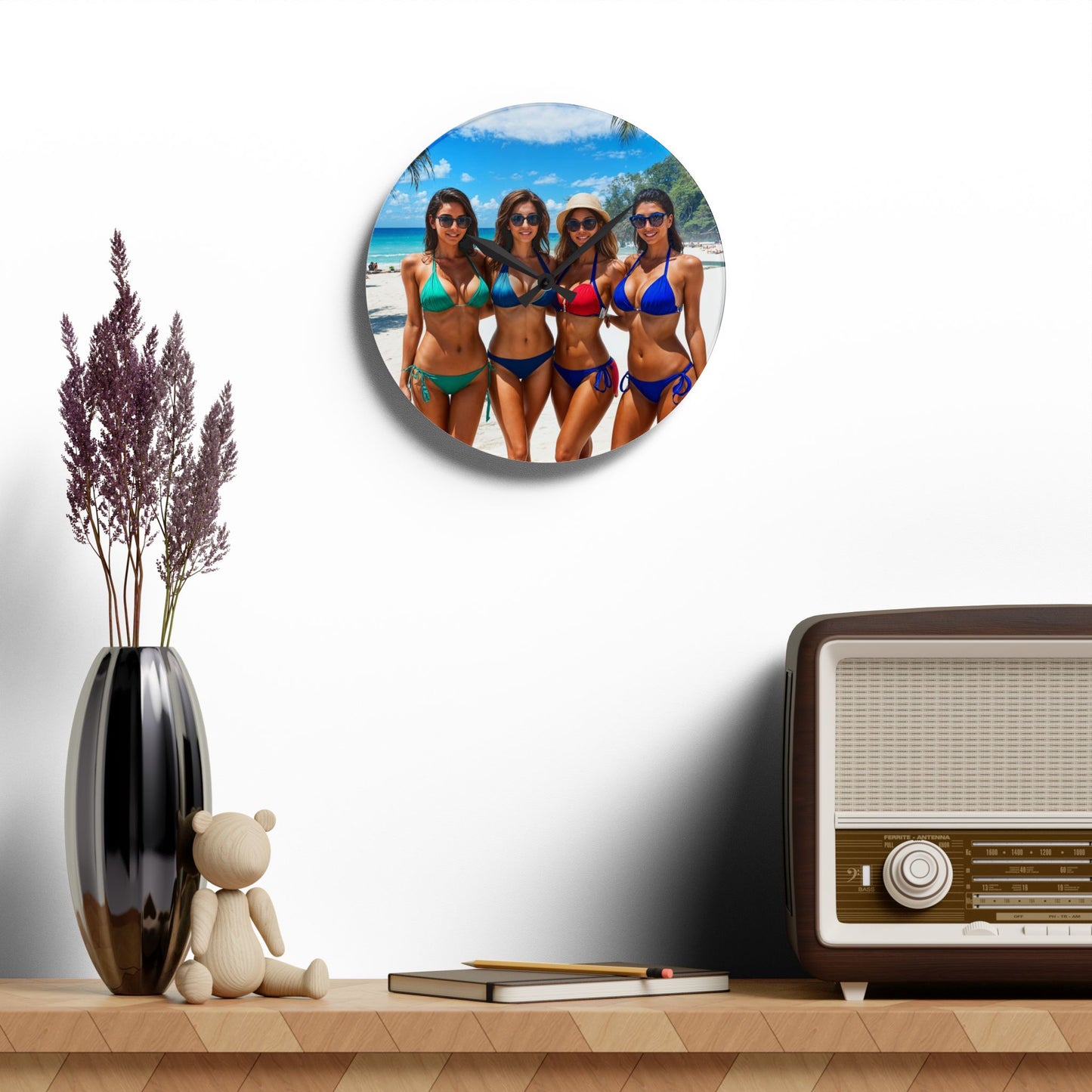 Acrylic Wall Clock calendar girls