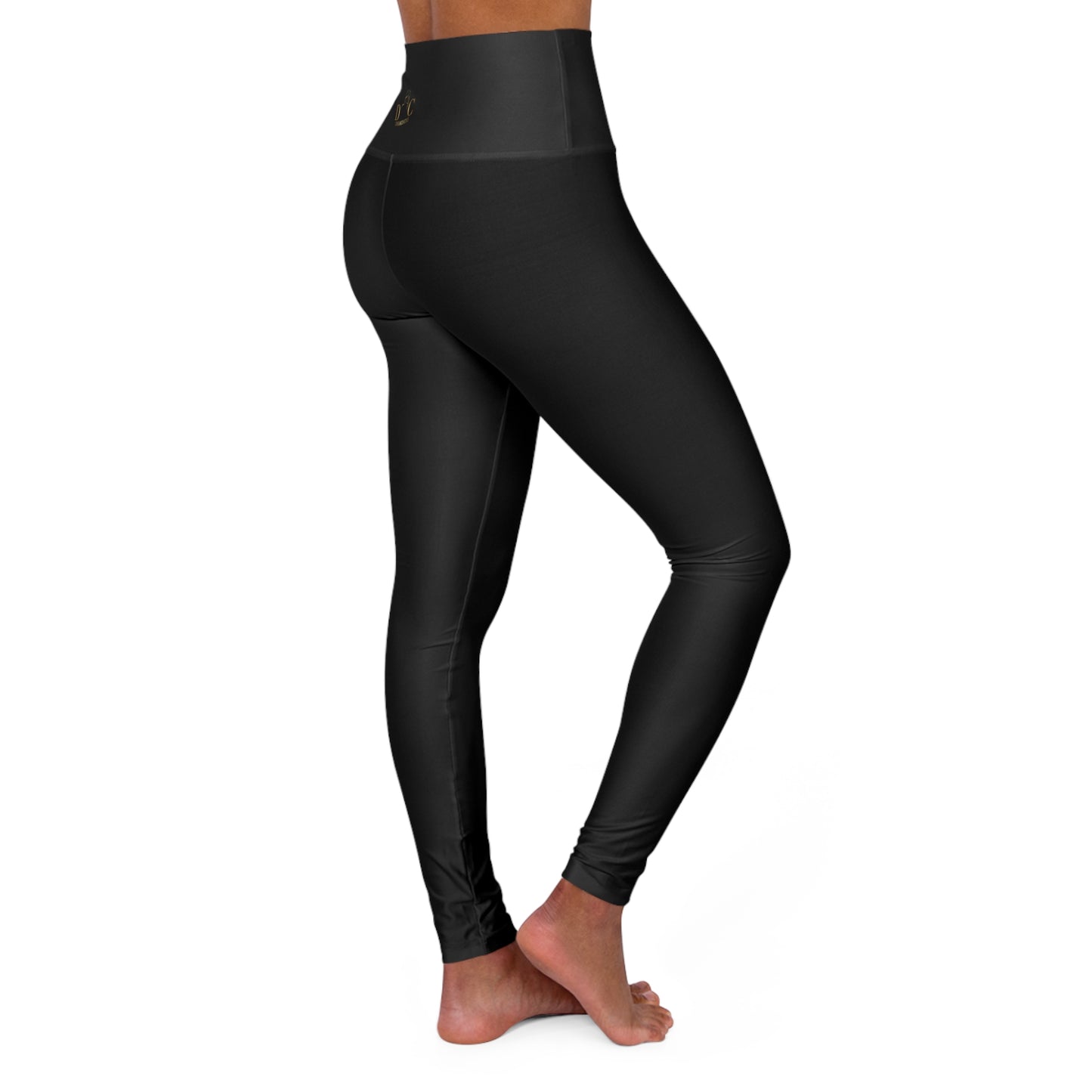 High Waisted Yoga Leggings DC black-gold