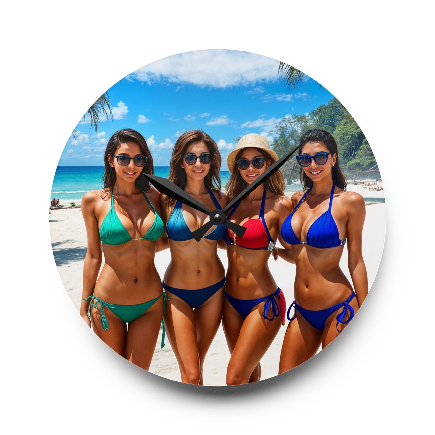 Acrylic Wall Clock calendar girls