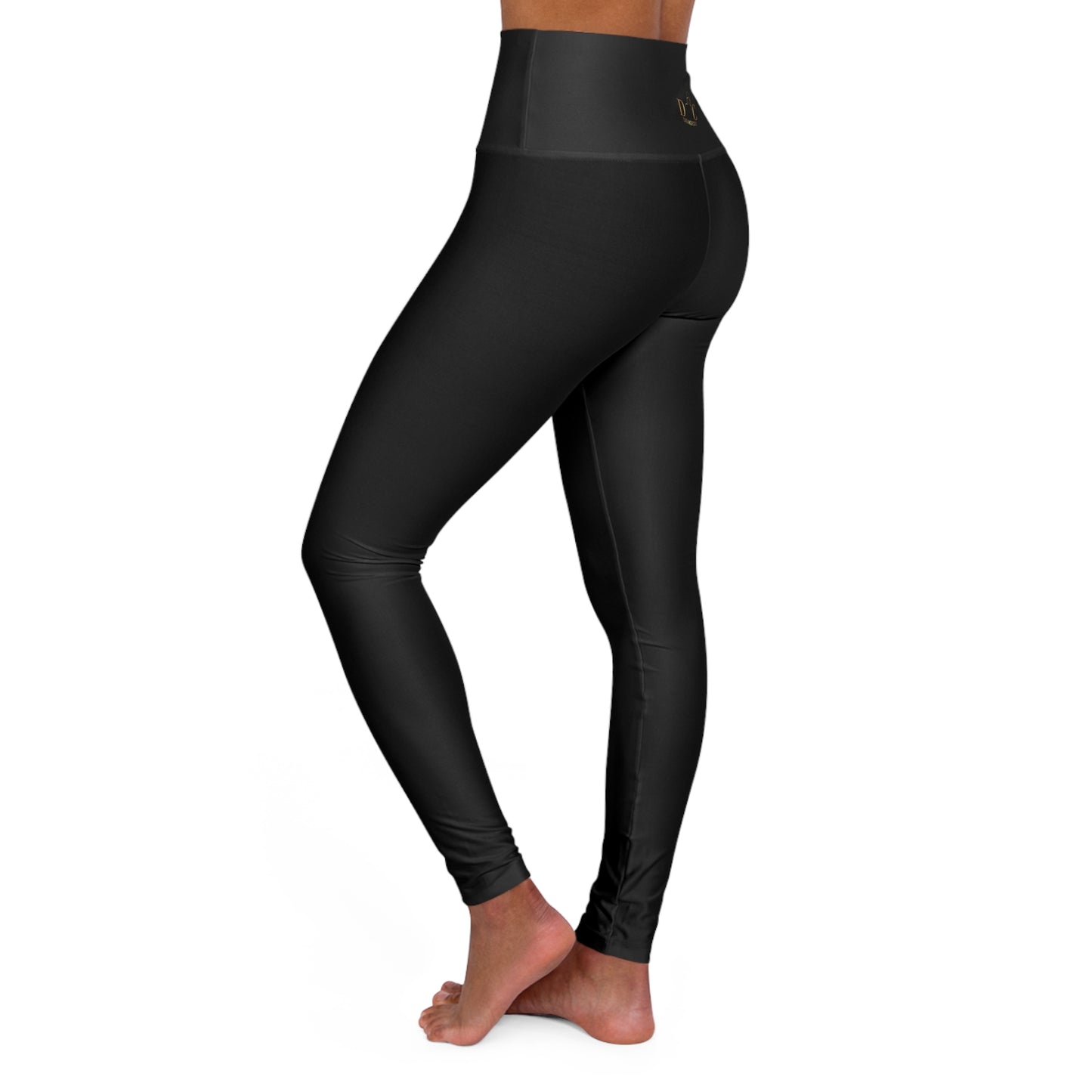 High Waisted Yoga Leggings DC black-gold