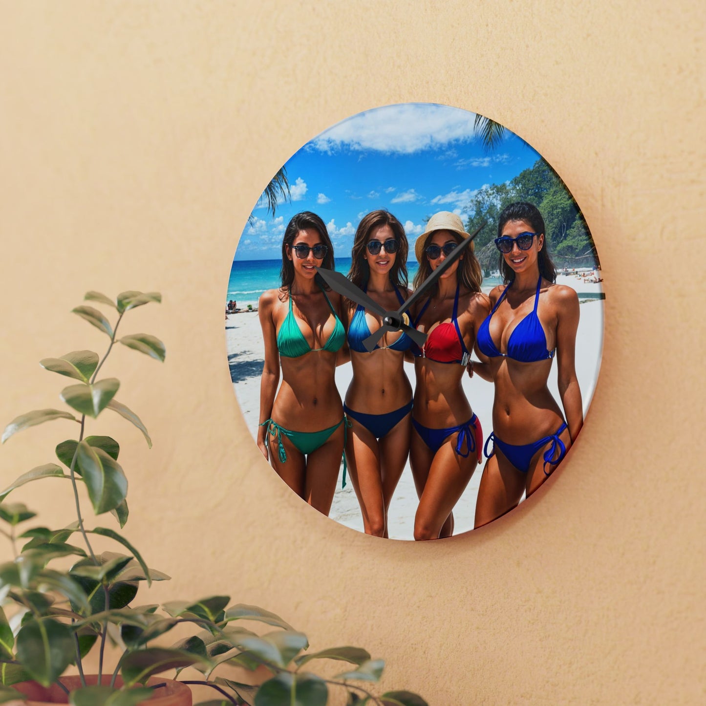 Acrylic Wall Clock calendar girls